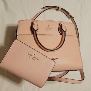 Kate Spade Madison Saffiano Leather Small Satchel and Wallet